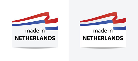 made in Netherlands vector stamp. bagge with Netherlands flag	
