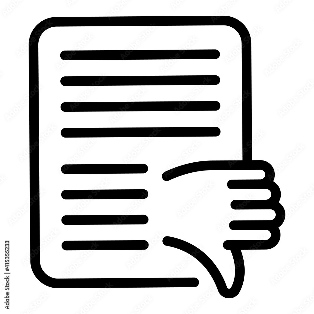 Poster service dislike icon. outline service dislike vector icon for web design isolated on white backgroun