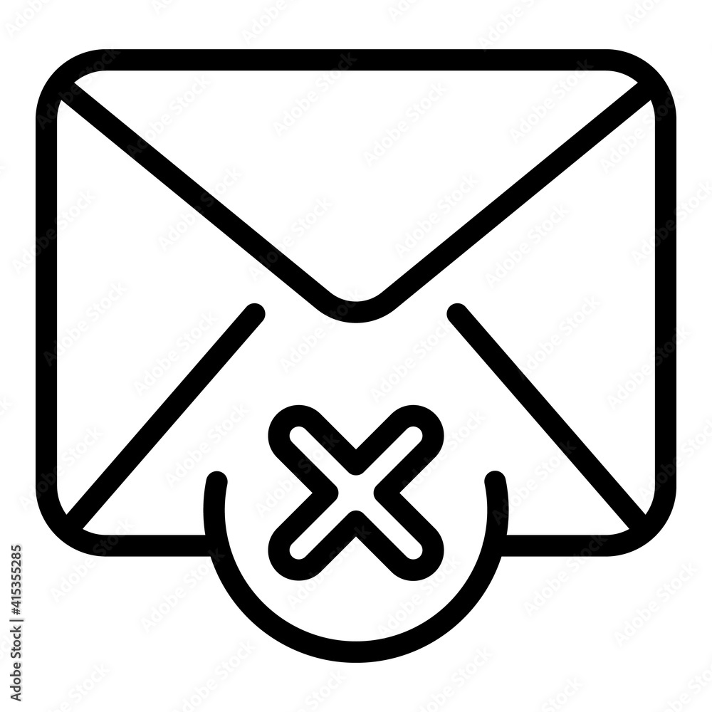 Poster mail reject dislike icon. outline mail reject dislike vector icon for web design isolated on white b