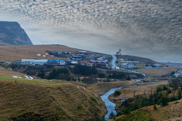 View of Vik City, Iceland