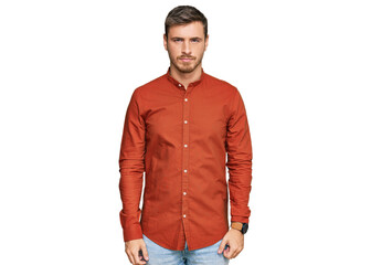 Fototapeta premium Handsome caucasian man wearing casual clothes skeptic and nervous, frowning upset because of problem. negative person.