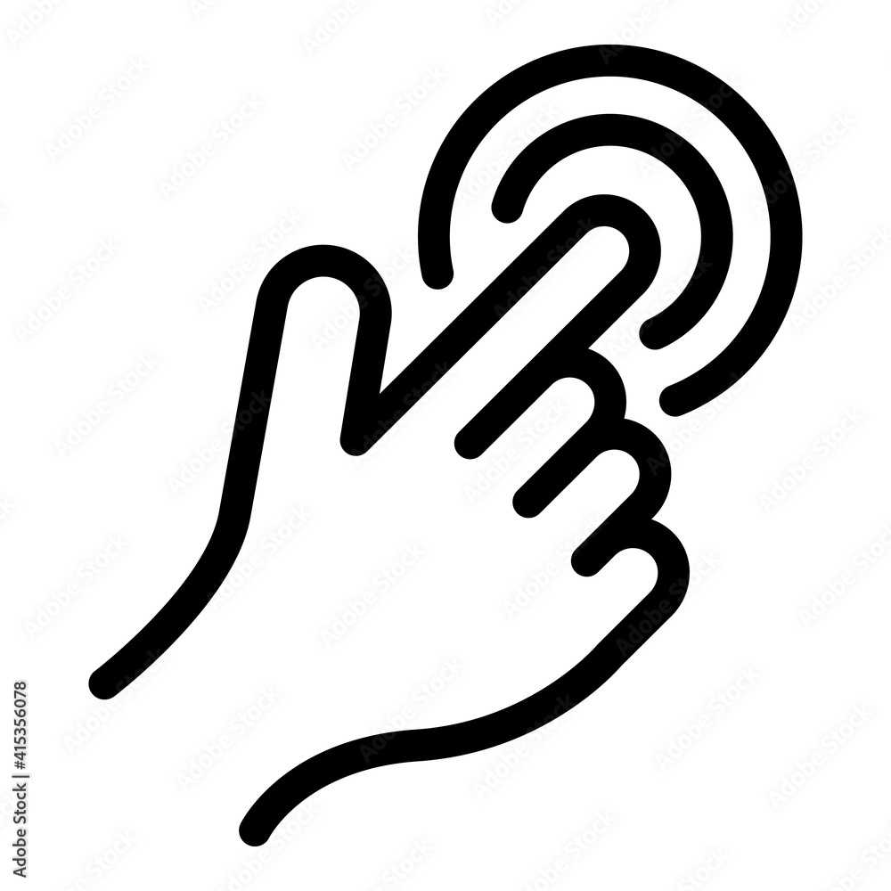 Poster touch sense icon. outline touch sense vector icon for web design isolated on white background