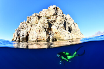 Split shot on the island of Benidorm