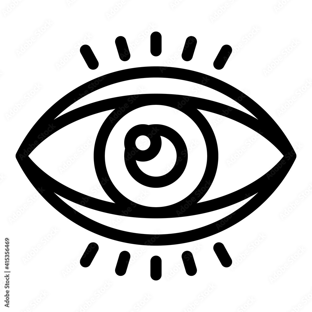 Poster eye perception icon. outline eye perception vector icon for web design isolated on white background