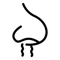 Nose sense icon. Outline nose sense vector icon for web design isolated on white background