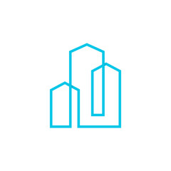 Building cityscape line art logo concept