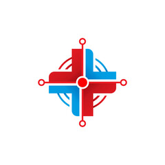 Creative medical cross gradient color logo