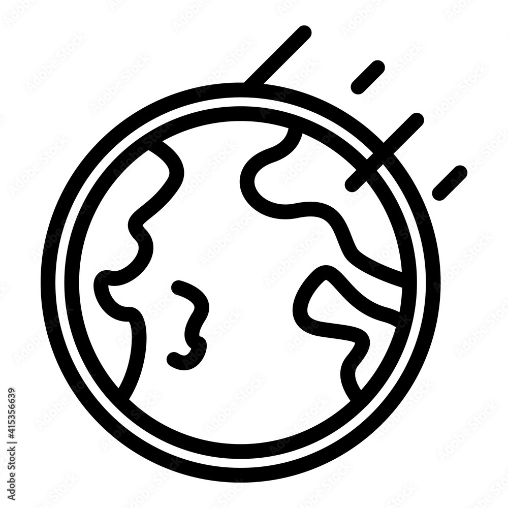 Poster earth asteroid icon. outline earth asteroid vector icon for web design isolated on white background