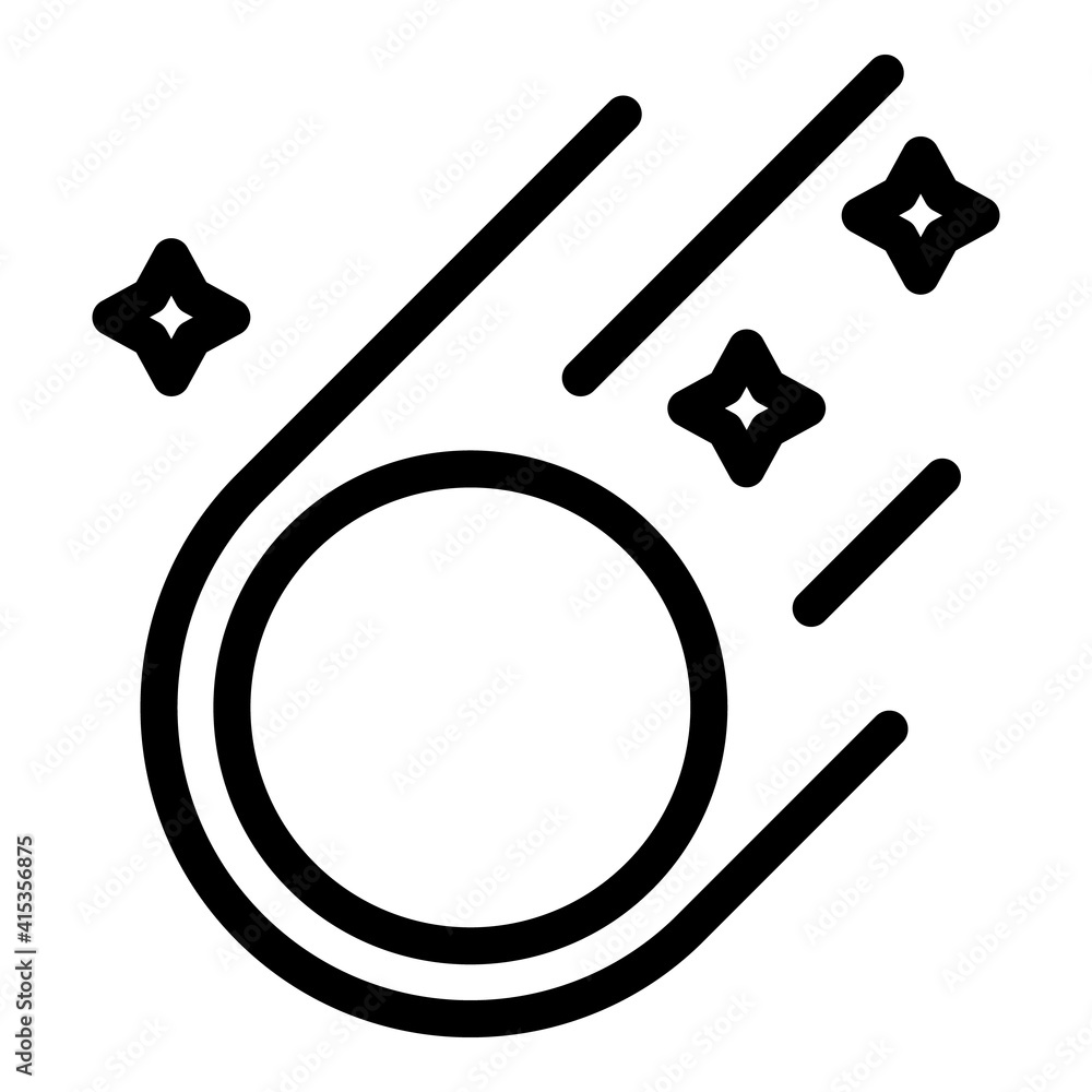 Poster falling asteroid icon. outline falling asteroid vector icon for web design isolated on white backgro