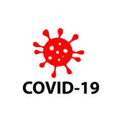 covid 19 text icon.  coronavirus sign vector