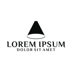 Initial letter A logo template with geometric spotlight negative space illustration in flat design monogram symbol