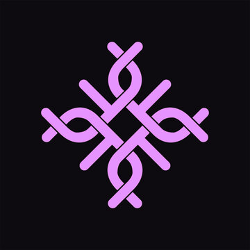 Initial letter E logo template with geometric sacred line art illustration in flat design monogram symbol