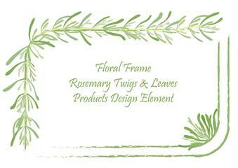 Vintage Frame with the Sides Made of Rosemary Herb