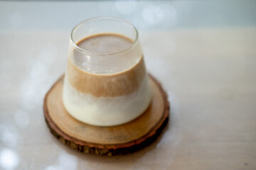 Specialty coffee menu called Dirty coffee in coffee shop cafe