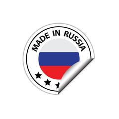 made in Russia vector stamp. badge with Russia flag