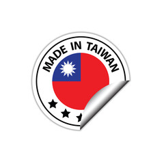 made in Taiwan vector stamp. badge with Taiwan flag	
