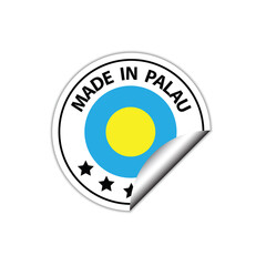 made in Palau vector stamp. badge with Palau flag	
