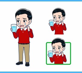 赤い長袖を着た若い男性