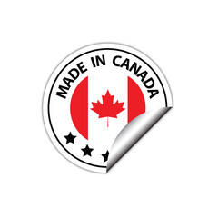 made in Canada vector stamp. badge with Canada flag	
