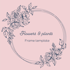 Flowers & plants frame template