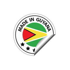 made in Guyana vector stamp. badge with Guyana flag	
