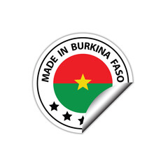 made in Burkina Faso vector stamp. badge with Burkina Faso flag	
