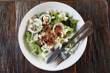 Caesar salad on plate