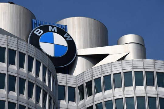 Munich, Bavaria, Germany - May 19, 2018: Headquarters of BMW AG in Munich, Germany - BMW is a German multinational company, which produces automobiles and motorcycles