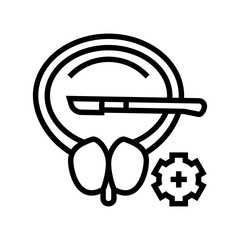 surgery bladder line icon vector. surgery bladder sign. isolated contour symbol black illustration