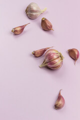 Unpeeled head of garlic, cloves of garlic