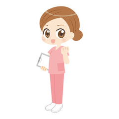 Nurse anime manga illustration 看護師のアニメ風キャラクター