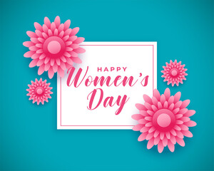 happy international women's day flower greeting design