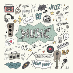 Music Doodle Vector Clip Art Collection