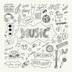 Music Doodle Vector Clip Art Collection