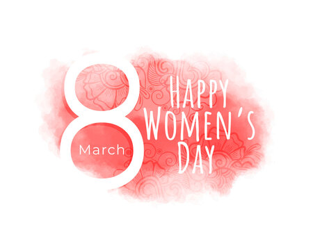 happy women's day watercolor wishes card design
