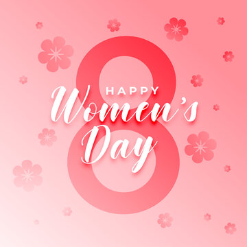 march 8th women's day flower wishes card design