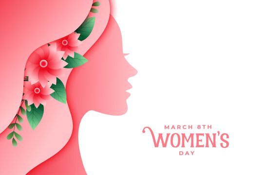 happy women's day paper style greeting design