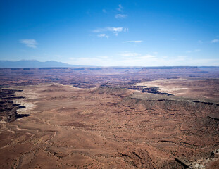 Stupendous views of Canyonlands National Park from Dead Horse Point State Park in Utah on a partly cloudy day