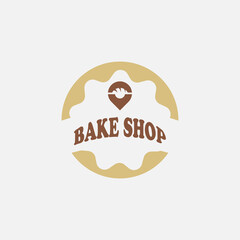 Bake Shop Label Stamp Logo design vector