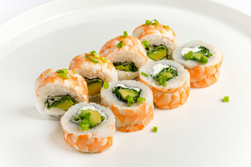 sushi on the white background