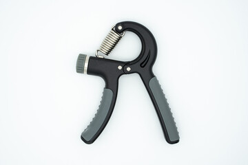 Concept image for healthy home training with grip and dumbbells