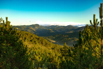 sunset over the mountains