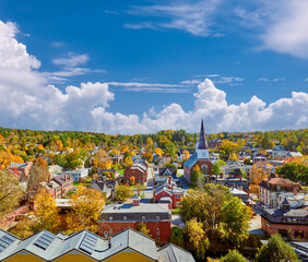Montpelier town skyline in autumn, Vermont, USA