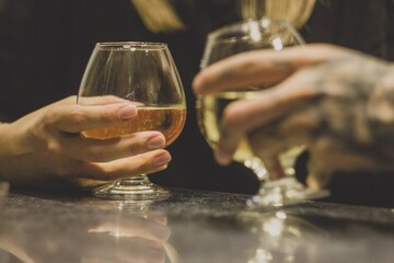 glasses with champagne