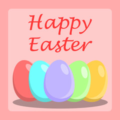 greeting card lots of pastel colors easter eggs on a soft background