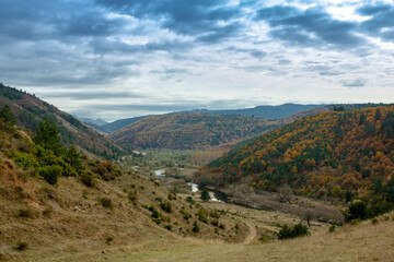 landscape in autumn in mountains