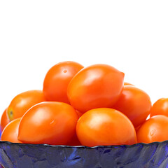 red cherry tomatoes on white background 