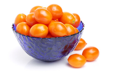 red cherry tomatoes on white background 