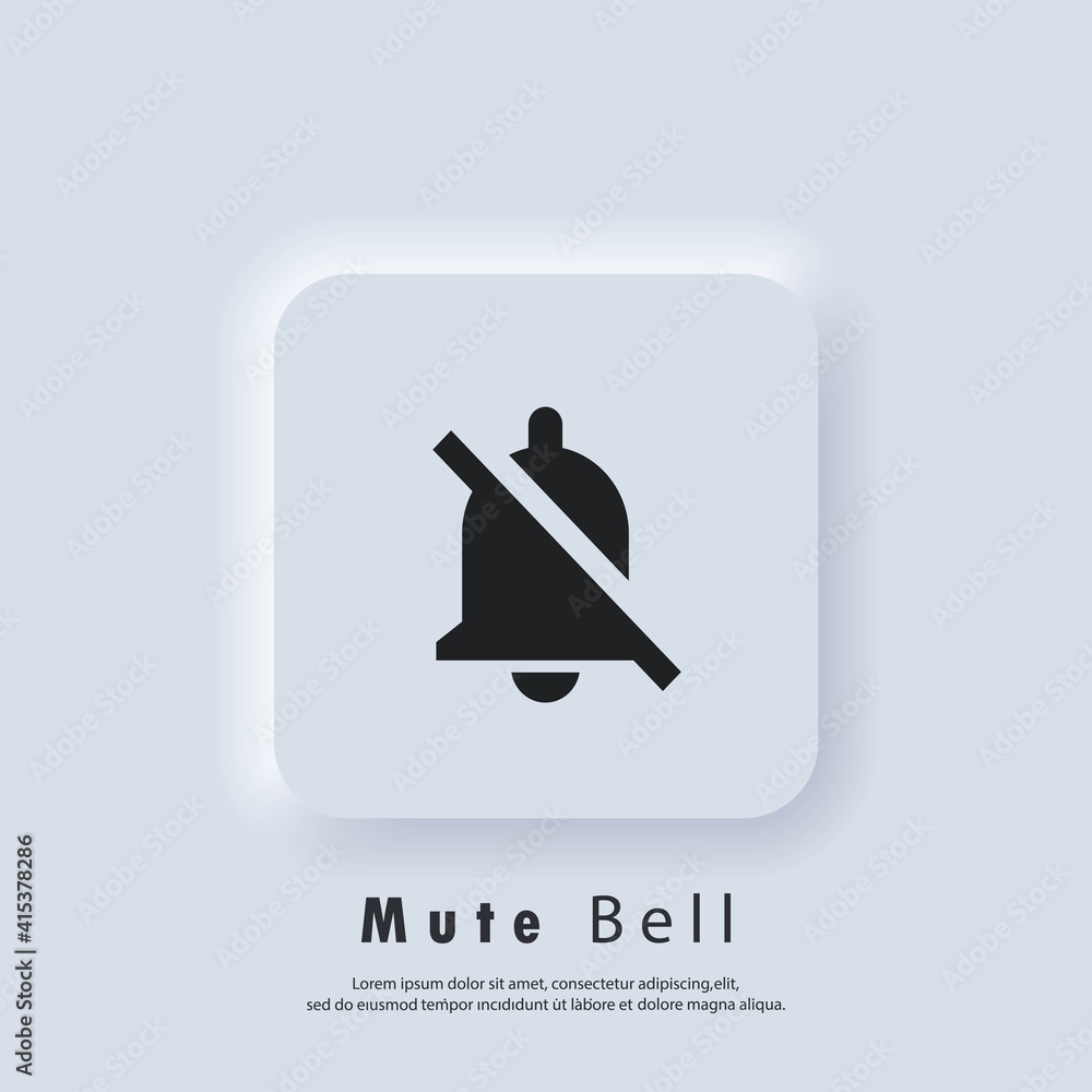 Poster mute bell icon. alarm off, bell ring icon. notification bell icon for incoming inbox message. bell r