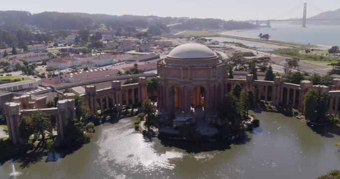 Palace of Fine Arts in San Francisco Aerial